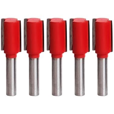 Imagem de Kit 5 Fresa Reta Paralela 12Mm Haste 6Mm Metal Duro Tupia