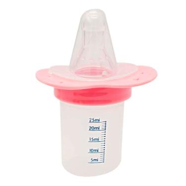 Imagem de Dosador de Remédio com Bico de Silicone Rosa, 25ml, com Medidas em Mililitros para Bebês