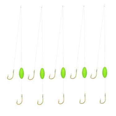 Imagem de AMHDV Ganchos de pesca pequenos pré-amarrados, gancho duplo com flutuadores inferiores de linha reversa (5 peças, nº 20 (0.0-0.2 kg))