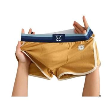 Imagem de Cuecas Masculinas 100% Algodão Respirável Antibacterianas Com Cintura 