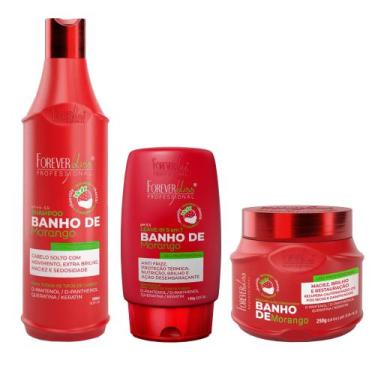 Imagem de Kit Banho De Morango Brilho Extremo 250g  Forever Liss - Forever Liss 