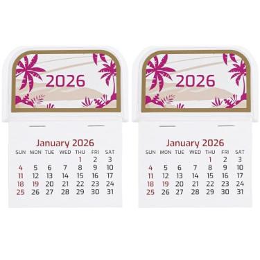 Imagem de Hecila 2026 minicalendários adesivos para carro ou parede 2026 para carro, mesa, carro, caminhão, laptop, geladeira, casa, escritório, escola, negócios