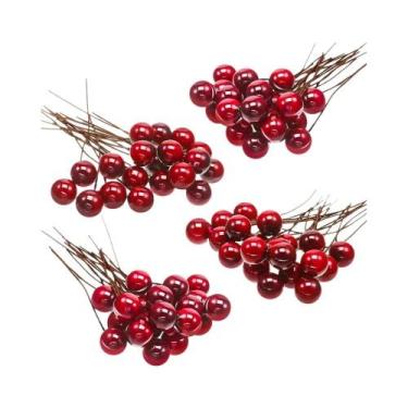 Imagem de 100 Peças De Frutas Artificiais Para Decoração De Árvore De Natal E Ca