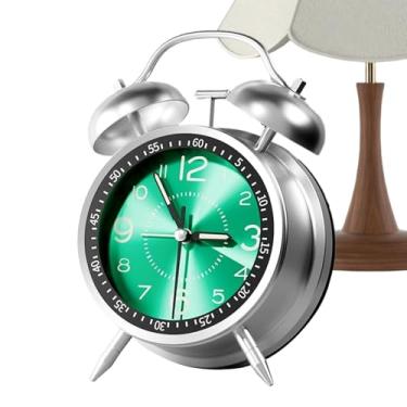 Imagem de Despertador à moda antiga - Despertador analógico para pessoas com sono pesado - Relógio silencioso sem tique-taque com sino duplo para adolescentes, meninas, meninos, crianças, idosos e adultos