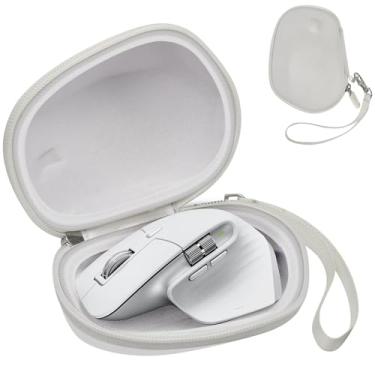 Imagem de Estojo rígido para Logitech MX Master 4 / MX Master 3S / 3 / 2S Mouse sem fio, bolsa portátil de armazenamento de viagem (branca)