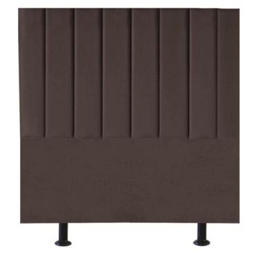 Imagem de Cabeceira Estofada Cama Casal Queen Size 160 Cm Alice Suede Marrom