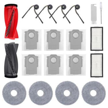 Imagem de Kit de acessórios para Roborock Saros 10R, Saros 20, Qrevo CurvX, Curv 2 Pro, QX Revo Ultra/Arc Robot Vacuum Parts, 1 conjunto de escova principal, 2 filtros, 4 escovas laterais, 4 almofadas de pano