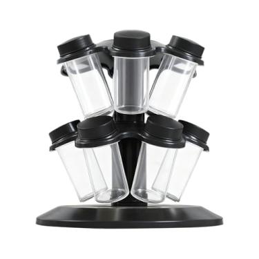 Imagem de Suporte giratório para temperos | Suporte de armazenamento de temperos com 12 frascos - Suporte de condimentos - para armário de cozinha em casa, despensa, geladeira, sala de jantar, restaurante