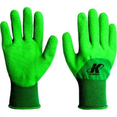 Imagem de Luva Malha Kalipso Verde Confortato Emborrachada M Par - Kit C/12