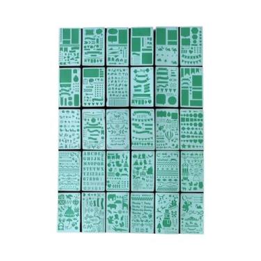 Imagem de Conjunto De Estênceis Para Bullet Journal 30 20 12 Peças, Estênceis De