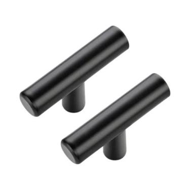 Imagem de Puxadores De Gaveta De Aço Inoxidável Preto Para Armários De Cozinha, 