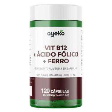 Imagem de Vitamina B12 + Ácido Fólico + Ferro 120 cápsulas Ayeko