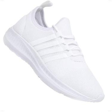Imagem de Tênis Branco Esportivo Academia Corrida Treino Adulto Nylon Ortopédico Leve Confortável Unissex-Unissex
