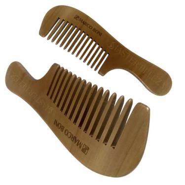 Imagem de Pente de madeira wood line premium dentes largos marco boni 1204