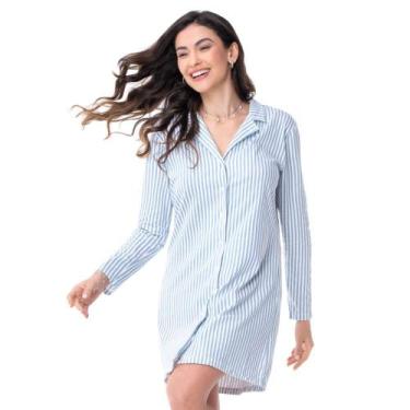 Imagem de Camisola Manga Longa Americana Listrada Azul Zee Rucci, G