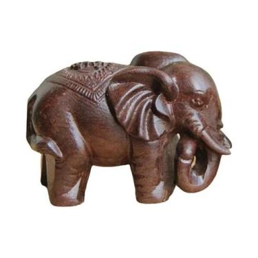 Imagem de Estatueta De Elefante Em Madeira De Agave Indiano, Decoração Retro Par