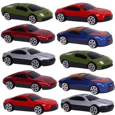 Imagem de Kit 10 Carrinhos Miniatura Esportivos Escala 1:64 Sortidos - Castela