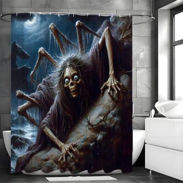 Imagem de Cortina de chuveiro Horror Spider Demon 180x200cm poliéster - yiweisai