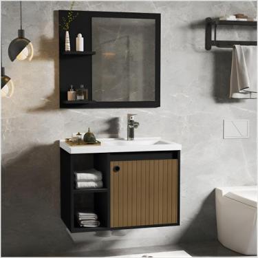 Imagem de Conjunto Gabinete para Banheiro com Cuba e Espelheira Adonis 100 MDF S