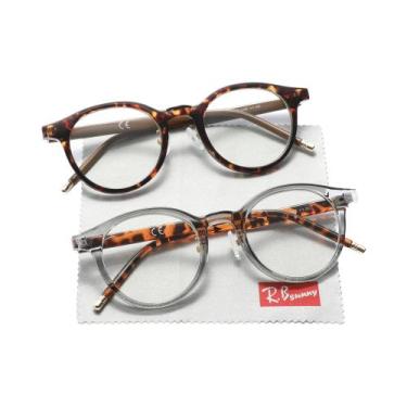 Imagem de Óculos De Leitura Unissex Com Lentes Transparentes 2PCS Óculos Redondo