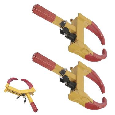 Imagem de Trava de Pneu Universal Kit 2 Uni Bloqueador De Roda Moto Carro Antifurto Seguranca Roubo Reboque Auto Veiculo