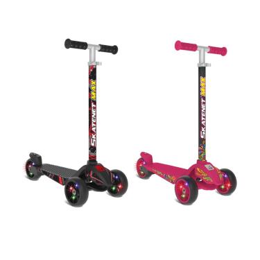 Imagem de Patinete Infantil 3 Rodas Com Luz Led Skatnet Ajustável Para Crianças Bandeirante