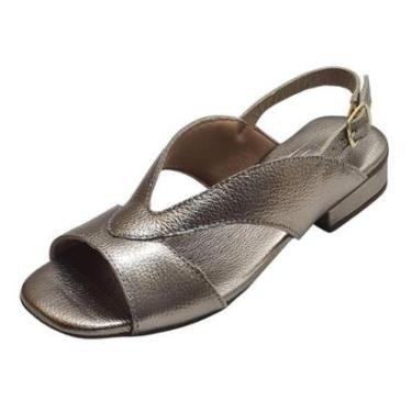 Imagem de Sandália Baixa Florença Couro Prata Velho-Feminino