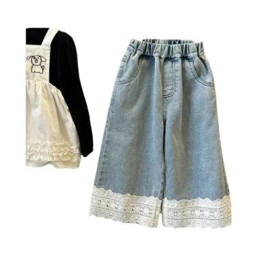Imagem de Calça Jeans Azul Para Meninas De 2 a 7 Anos, Calça Casual De Verão, Mo