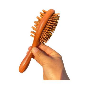 Imagem de Pente De Madeira Antiestático De Dupla Face Com Almofada De Ar Para Ma