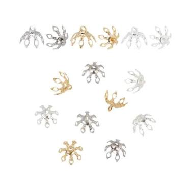 Imagem de Terminais De Cordão De Metal Dourado 10 Peças, Suportes Para Borlas Co