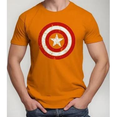 Imagem de Camiseta Camisa Adulto Feminina Masculina Algodão Capitão Améric a Her