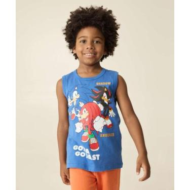 Imagem de Regata Infantil Sonic Tam 4 a 10-62060, Azul, 8