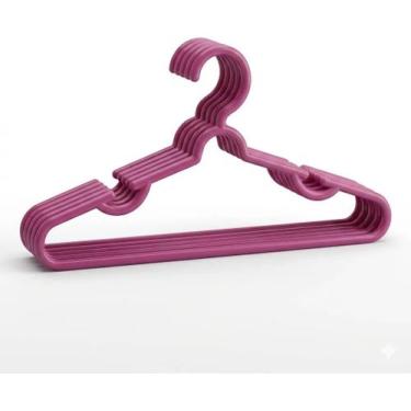 Imagem de Kit 6 Cabides Plástico Reforçado Roupa Camisa Vestido Closet - Uzy, Li