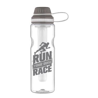 Imagem de Garrafa Squeeze Le Tritan Dec Ice Tub Run com Tubo de Gelo Cinza 750ml