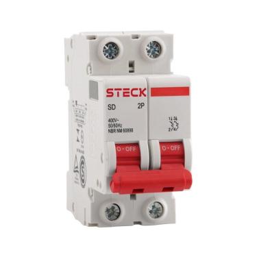 Imagem de Disjuntor Steck Din SDD62C16 - 2 Polos, 16A, Curva C, 3kA, Branco