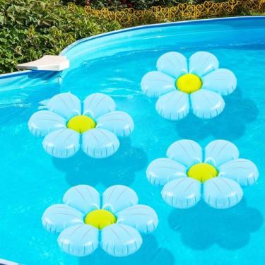 Imagem de Flotadores inflables en forma de flor de margarita ShinyRelief x4 azul