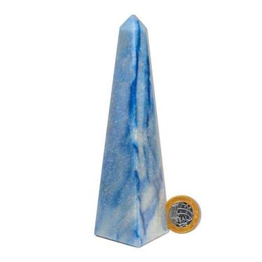 Imagem de Obelisco Quartzo Azul Natural 16 a 18 cm 400 a 500 g - Tipo B - Crista