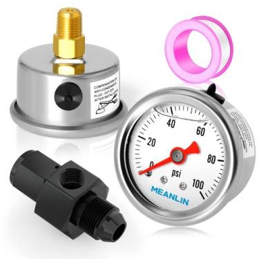 Imagem de Medidor de pressão MEANLIN MEASURE 0-100Psi em aço inoxidável
