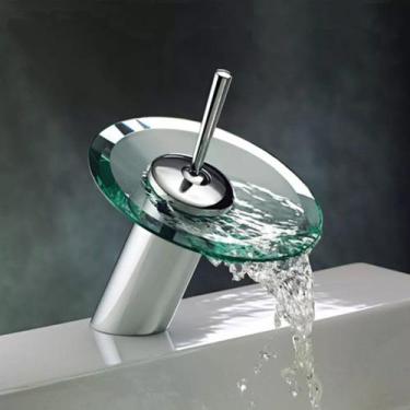 Imagem de Torneira Banheiro Monocomando Vidro Cascata Misturador Redonda - Model
