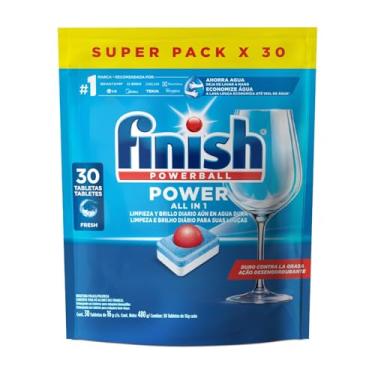 Imagem de Finish Powerball Detergente para Lava Louças, Tabletes com Secante, 30 Tabletes
