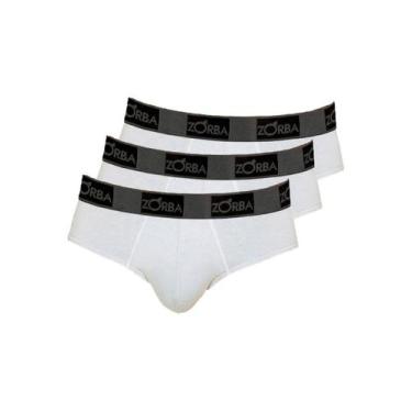 Imagem de Kit com 3 Cuecas Slip Zorba 716, Branco, G