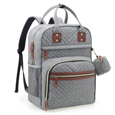 Imagem de Mochila para fraldas Tuwubi Baby Essentials impermeável cinza