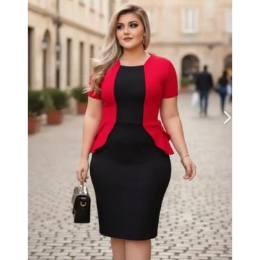 Imagem de Vestido Midi Peplum Blazer Moda Feminina Evangélica - Miss FLOWER, Ver