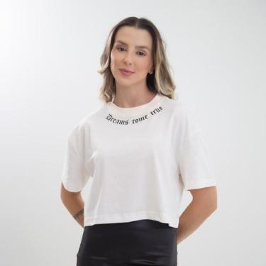 Imagem de Camiseta cropped larguinha oversized em algodão confortável estilo blo