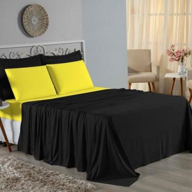 Imagem de Jogo de Cama Casal Nobre 4 Peças Lençol com Elástico de 30cm de Altura