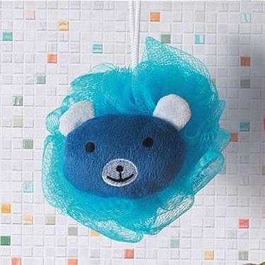 Imagem de Esponja de Banho Bouton com Bichinho Urso com Corda Nylon Azul