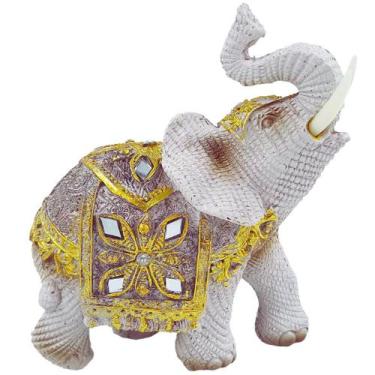 Imagem de Sabedoria e Prosperidade em Cada Detalhe: Elefante Decorativo em Resin