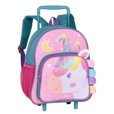 Imagem de Mochila de Rodinhas Infantil Clio Unicórnio Mágico Verde - Clio Styles