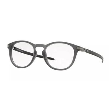 Imagem de Óculos de Grau Original Oakley Cinza Redondo Acetato Sem plaqueta Masc