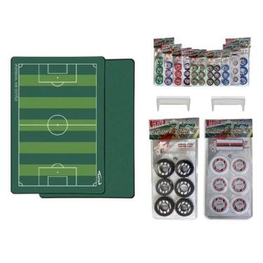 Imagem de Campo de Futebol de Botão 90x60 Cm +02 Jogos Clássicos Escolha a Cor -